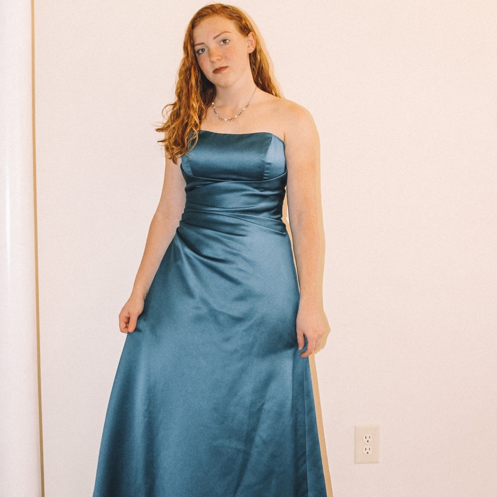 Teal prom dress